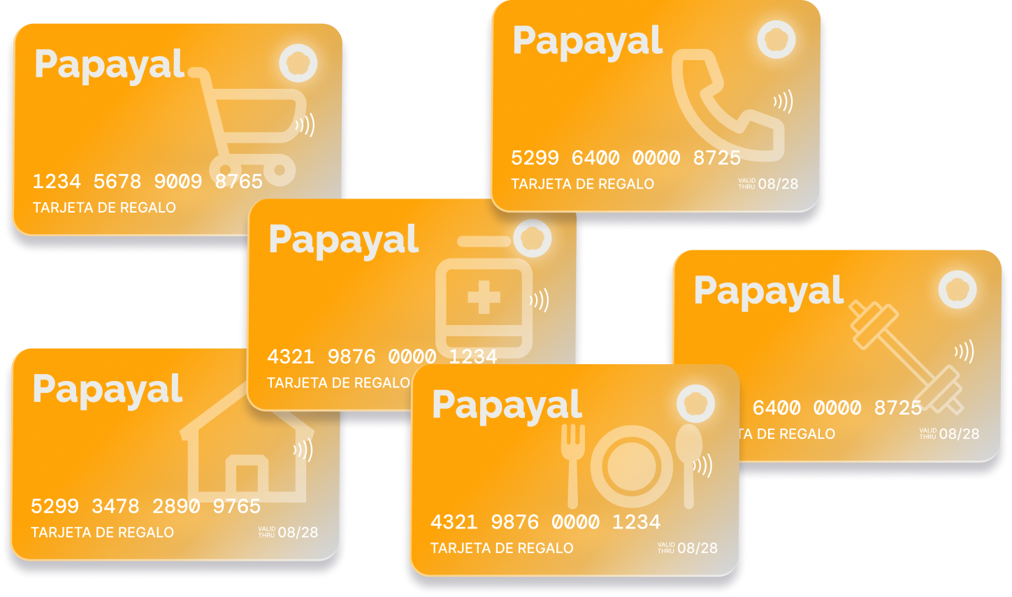 Categorías de tarjetas Papayal